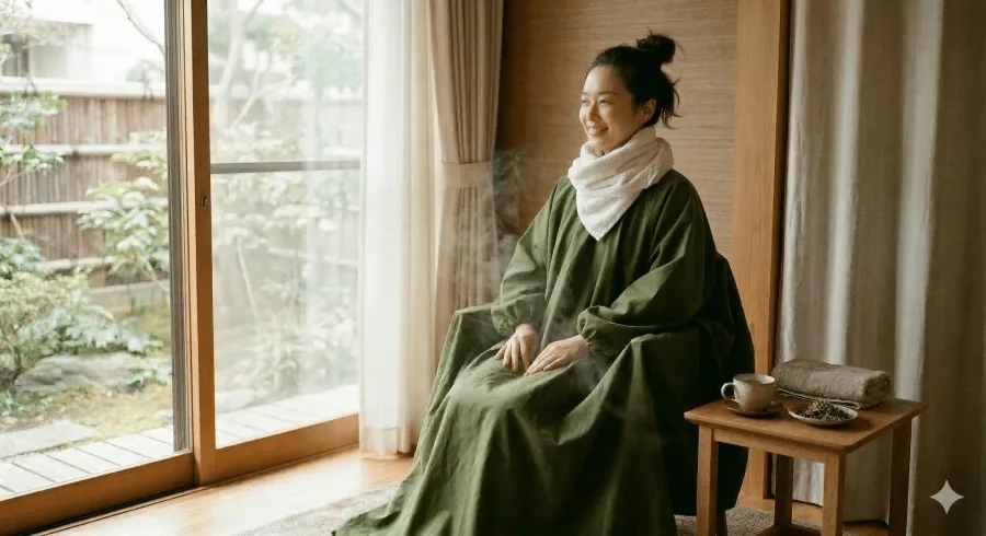 温活サロンで温熱ケアを受ける女性