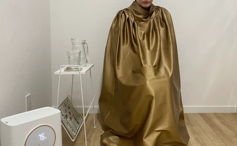 モリンガ蒸し施術中の画像